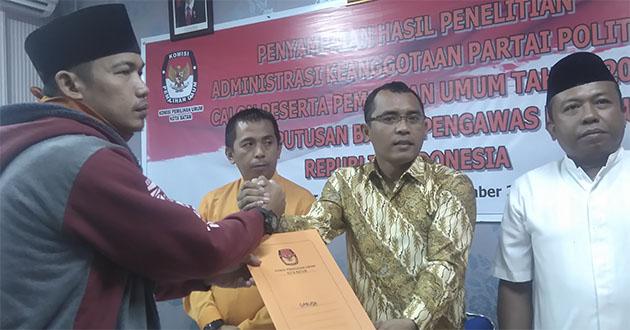 KPU Serahkan Hasil Verifikasi Faktual Partai Politik